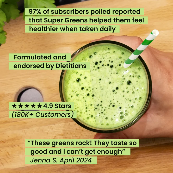 Super Greens: all-natural greens powder for daily health